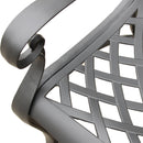 Ornate Traditional Outdoor Cast Aluminum Black Patio Dining Chair