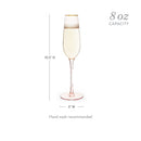 Rose Crystal Champagne Flute Set