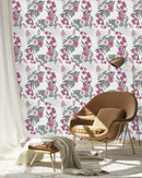 Stylish White Floral Wallpaper Tasteful