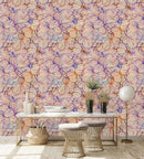 Orange and Blue Pattern Wallpaper