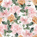 Pink and Beige Flowers Wallpaper