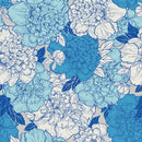 Modish Modern Blue Peonies Wallpaper