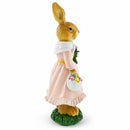 Easter Bunny Figurine with Flowers - Spring Rabbit Decor 8.7 Inches