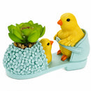 Wooden-Style Easter Chick Planter - 3.4" Shoe Succulent Pot Decor