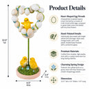 Easter Chick Heart Egg Topiary Figurine - Tabletop Spring Decor 12.5 Inches