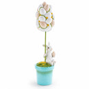Bunny's Treasured Easter Egg Vessel Topiary Tabletop Decor Figurine 13.5 Inches Tall