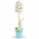 Bunny's Treasured Easter Egg Vessel Topiary Tabletop Decor Figurine 13.5 Inches Tall
