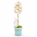 Bunny's Treasured Easter Egg Vessel Topiary Tabletop Decor Figurine 13.5 Inches Tall