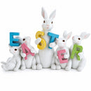 Wooden-Style Easter Bunny Figurine - 8.7" Tall Spring Letter Mantel Decor