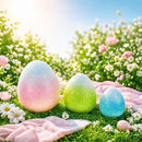 Set of 3 Gradient Jumbo Easter Eggs - Spring Tabletop Decor 8 Inches
