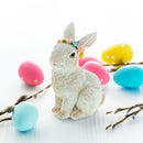 Bunny with Textured Fur Figurine  Elegant Spring & Easter Rabbit Decoration 4.2 Inches