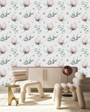 Modish Pink Flowers Wallpaper Smart