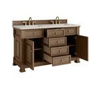 James Martin Brookfield 60" Double Bathroom Vanity, Pecan