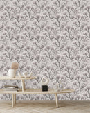 Fashionable Grey Floral Wallpaper