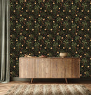 Dark Green Wallpaper with Palms