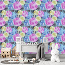 Brightly Colors of Animals Pattern Wallpaper