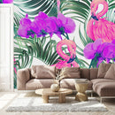 Fashionable Pink Flamingos Wallpaper