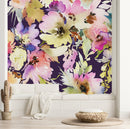 Contemporary Multicolored Flowers Wallpaper