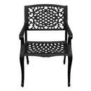 Aluminum 9pc Rectangular Patio Dining Set, Lazy Susans, Eight Chairs