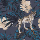 Leopard with Flowers Wallpaper