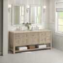 James Martin Breckenridge 72" Double Bathroom Vanity, Whitewashed Oak