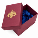 Golden Trellis Crimson Enamel Royal Inspired Imperial Metal Easter Egg 4 Inches