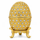 200 Crystals Gold Enamel Royal Inspired Metal Easter Egg 2.5 Inches