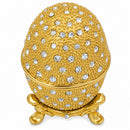 200 Crystals Gold Enamel Royal Inspired Metal Easter Egg 2.5 Inches