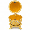 200 Crystals Gold Enamel Royal Inspired Metal Easter Egg 2.5 Inches