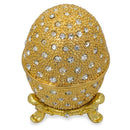 200 Crystals Gold Enamel Royal Inspired Metal Easter Egg 2.5 Inches