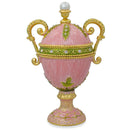 Pink Amphora Enameled Royal Inspired Imperial Metal Easter Egg Figurine 5.5 Inches
