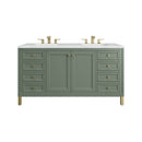 James Martin Chicago 60" Double Bathroom Vanity, Smokey Celadon