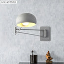 DecorBites™ Macaron Loft Wall Sconce: Extendable, Metal Lamp for Bedroom with Bowl Shade