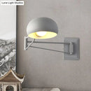 DecorBites™ Macaron Loft Wall Sconce: Extendable, Metal Lamp for Bedroom with Bowl Shade