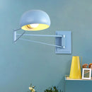 DecorBites™ Macaron Loft Wall Sconce: Extendable, Metal Lamp for Bedroom with Bowl Shade