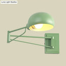DecorBites™ Macaron Loft Wall Sconce: Extendable, Metal Lamp for Bedroom with Bowl Shade