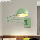DecorBites™ Macaron Loft Wall Sconce: Extendable, Metal Lamp for Bedroom with Bowl Shade