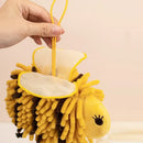 Yellow and black bee shape chenille hand towel for bathroom