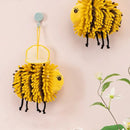 Yellow and black bee shape chenille hand towel for bathroom