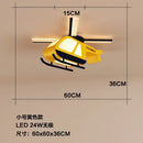 Yellow and black cartoon helicopter ceiling light for children room