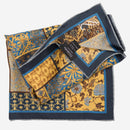 Portici - Silk Pocket Square - Yellow & Blue