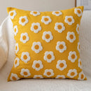 Yellow and cream daisy floral embroidery pillow cover living room