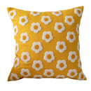 Yellow and cream daisy floral embroidery pillow cover living room
