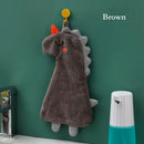 Yellow and gray cartoon animal hand towel kitchen dishcloth
