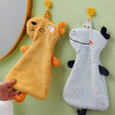 Yellow and gray cartoon animal hand towel kitchen dishcloth