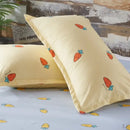 Yellow and light blue carrot cartoon printed bedding set bedroom