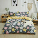 Yellow and light blue carrot cartoon printed bedding set bedroom