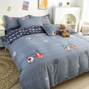 Yellow and light blue carrot cartoon printed bedding set bedroom