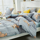 Yellow and light blue carrot cartoon printed bedding set bedroom