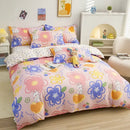 Yellow and light blue carrot cartoon printed bedding set bedroom